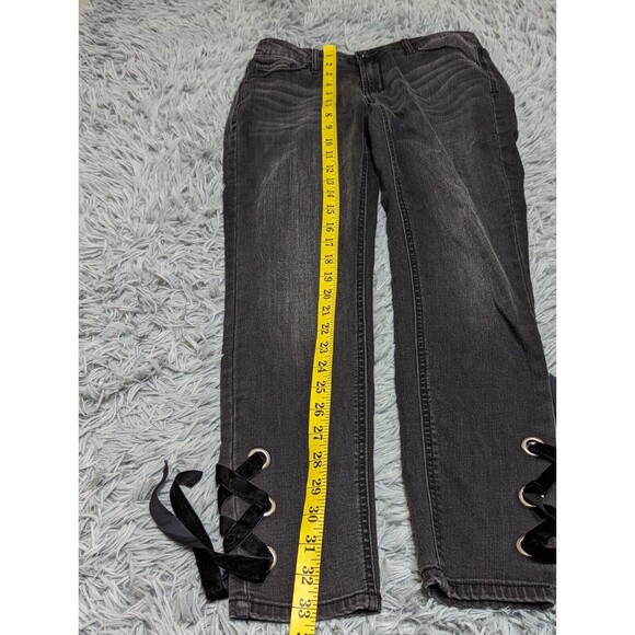 Kensie Jeans Skinny Womens Size 4/27‎ 4 Velvet Tie Off Cuffs Black 25 inseam - Picture 8 of 10